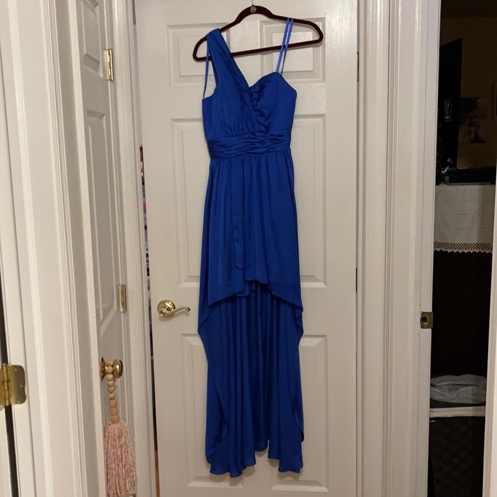 Aqua Blue One Shoulder Low to High Dress - Size 6